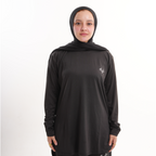 Prime Black Modest Gym T-shirt For Women