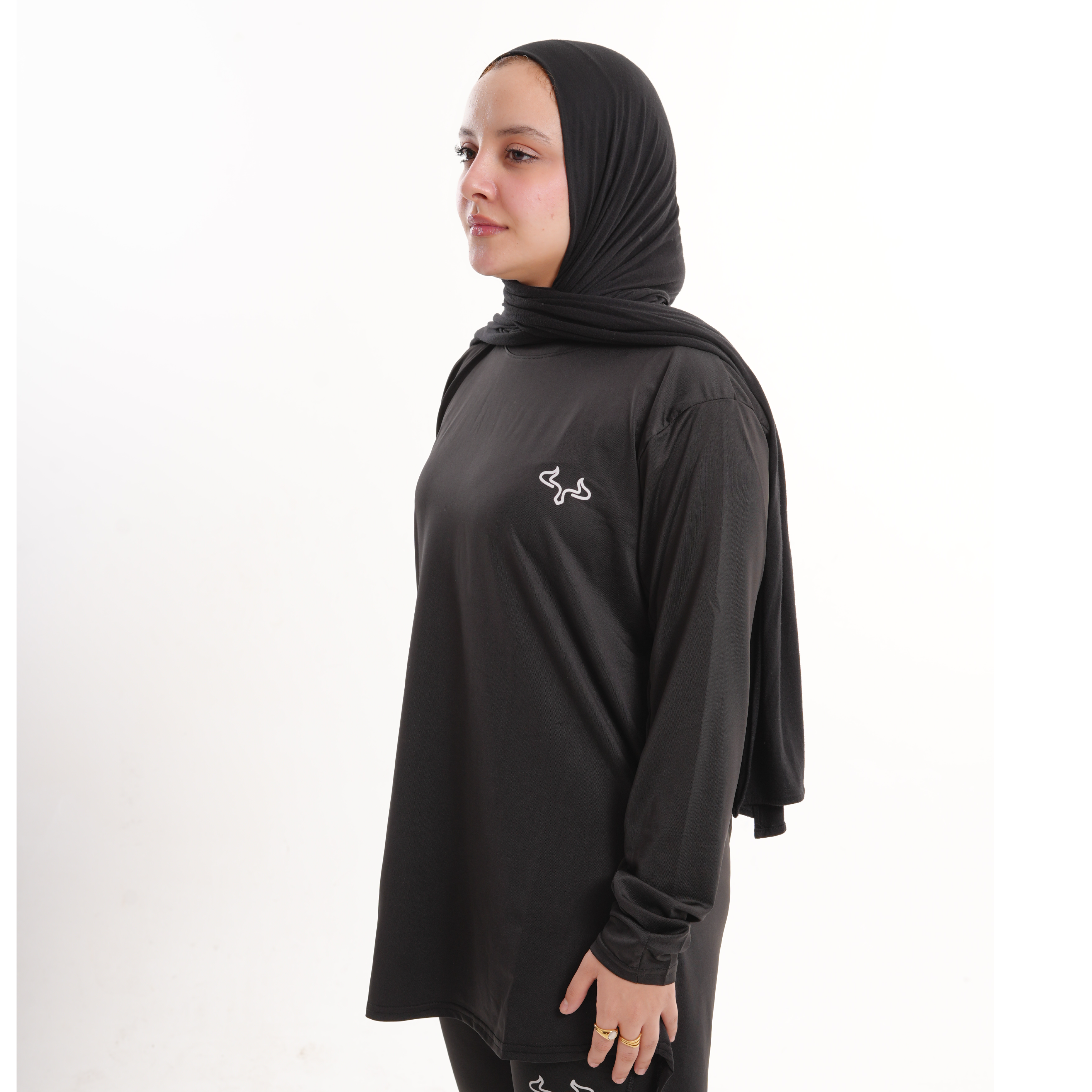 Prime Black Modest Gym T-shirt For Women