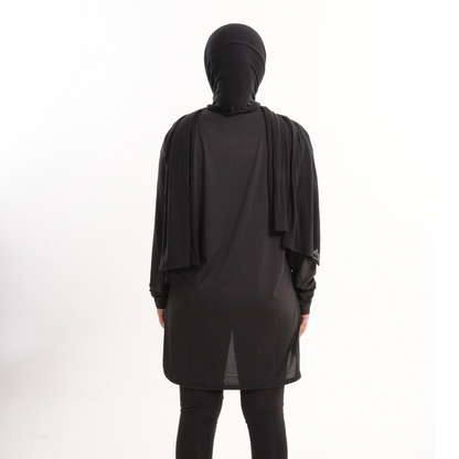 Prime Black Modest Gym T-shirt For Women