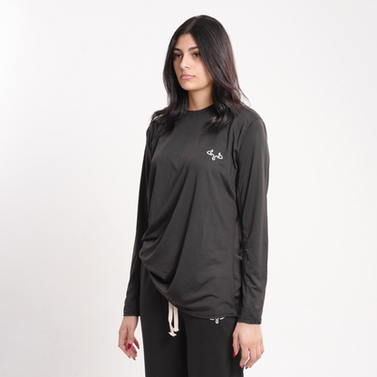 Prime Black Modest Gym T-shirt For Women