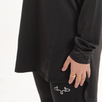 Prime Black Modest Gym T-shirt For Women