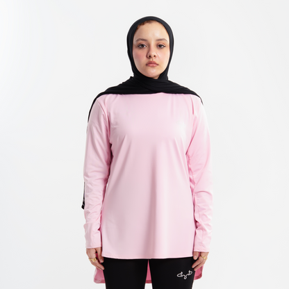 Prime Rose Pink Modest Gym T-shirt For Women