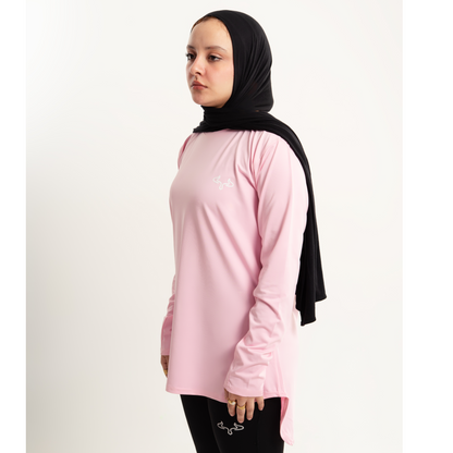 Prime Rose Pink Modest Gym T-shirt For Women