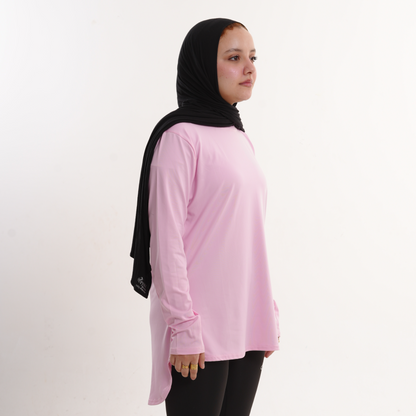 Prime Rose Pink Modest Gym T-shirt For Women